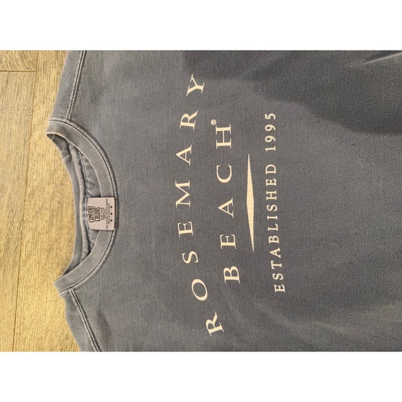 M Rosemary Beach Sweatshirt Crewneck Pullover Blue Cotton Blend Established 1995 - Picture 3 of 3